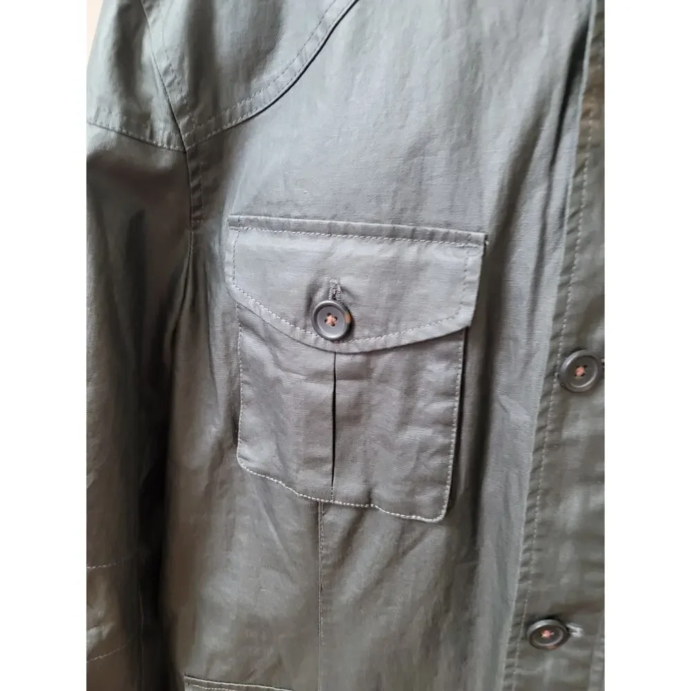 Banana Republic Utility Jacket Men's XXL Dark Grey Four Front Cargo Pockets